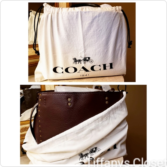 Coach 💋 1941 Rogue 30 31 Border Rivet Tea Rose - Picture 8 of 10